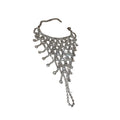 Silver Tone Crystal Hand Chain Bracelet With Finger Loops view 5