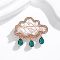 Green Flower Tassel Pearl Look Metal Brooch Pin for Jackets and Lapels view 4
