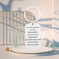 White Dog Tag Islamic Blessing Quote Split Ring Keychain view 3