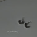 Silver Tone Beaded C Shape Mini Hoop Stud Earrings Pair view 4
