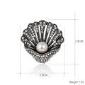 Gold Tone Silver Tone Shell Crystal Pearl Look Two Designs Metal Brooch Pin view 2