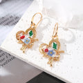 Gold Tone Heart Butterfly Pressed Flower Resin Hook Earrings view 4