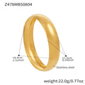 Polished Dome Smooth Bangle Bracelets Gold Steel Widths view 9
