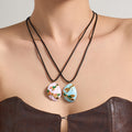 Black Cord Oval Enamel Dragonfly Pendant Necklaces view 2