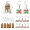 Back to School Book Wood Print Keychain Metal Ring view 1