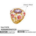 Enamel and Faceted Glass Statement Rings in Two Designs view 7