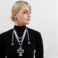 Layered Pearl Look Necklace Earring and Headpiece Jewelry Sets view 6