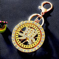 Rotating Chinese Character Medallion Keychains with Braided Loop Options view 10