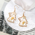 Gold Resin Dried Flower Drop Earrings Mixed Shapes 9 Styles view 10