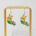Gold Tone Enamel Caterpillar and Honeybee Drop Earrings in Three Designs view 4