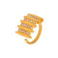 Gold Open Cuff Multi-Bar Zircon Statement Ring Size 7 view 5