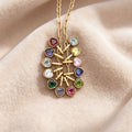 Gold Tone Chain Necklaces With Small Heart Birthstone Pendants view 3