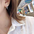 Silver Tone Floral Cross Cluster Drop Earrings Jewelry view 2
