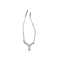 Silver Marquise Crystal Wheat Bracelet and Drop Necklace Two view 5