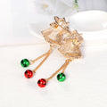Red Gold Tone Bell Crystal Enamel Metal Brooch Pin view 5