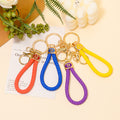 Braided Cord Cai Wealth Keychain Gold Metal Badge Loop view 1