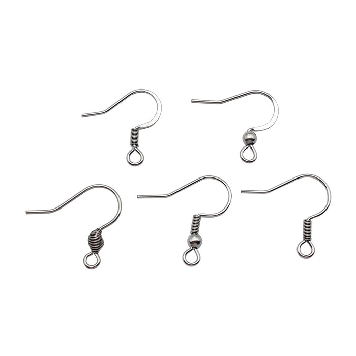 Stainless Steel Fishhook Earring Findings in 5 Finishes for Jewelry Making
