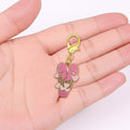 Pink Love Heart Balloon Enamel Lobster Clasp Keychain view 3