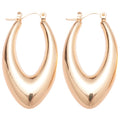 Double Teardrop Hoop Earrings in Gold and Silver Tone view 5