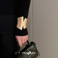 Asymmetric Folded Wide Hinged Bracelet In Gold Or Silver Tone Options view 2