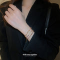 Six Mixed Color Crystal Cuffs And Plain Bar Chain Bracelet Designs view 3