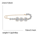 Crystal Flower Bar Safety Pin Brooch in Two Finishes view 7
