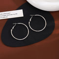 Nine Size Gold and Silver Classic Thin Hoop Earrings view 7