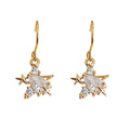 Gold Clear Crystal Starfish Mini Fish Hook Drop Earrings view 5