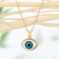Gold Tone Eyeball Pendant Necklaces in Four Detailed Iris Colors view 8
