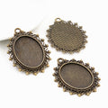 Ornate Oval Pendant Bezel Trays in Seven Finish Styles view 2
