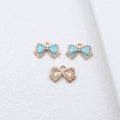 Enamel Bow Charms in Five Colors with Gold Tone Edges view 4