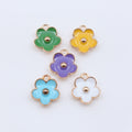 Enamel Metal Flower Charms in Five Bright Color Options view 4