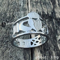 Silver Claddagh Heart Crown Hands Polished Band Ring view 5