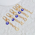 Gold Initial Letter Charm Evil Eye Bead Keychain A To Z view 2