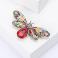 Multicolor Enamel Dragonfly Brooch With Teardrop Gem view 4