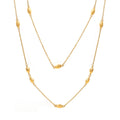Long Station Chain Necklace With Oval Beads Double Layer view 5