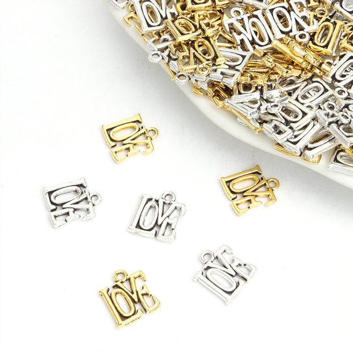Antique LOVE Letter Jewelry Components For DIY Earrings And Bracelets Charms