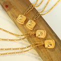 Body Figure Pendant Necklace Square Relief Gold Or Steel view 3