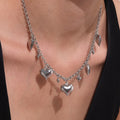 Heart Necklace and Letter Charm Collection in Gold and Silver Tone view 3