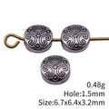 Antique Silver Double Sided Scroll Round Metal Bead view 3