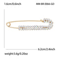 Crystal Safety Pin Brooch In Gold And Silver Tones view 5