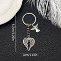 Antique Silver Winged Heart and Flying Dove Keychain view 6
