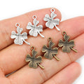 Four Leaf Clover Charms Jewelry Making Components In Detailed Metal Finishes view 4