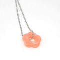 Silver Tone Ball Chain Resin Flower Pendant Necklaces in Thirteen Colors view 10