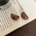 Chunky Curved Resin Stud Earrings In Three Colors Statement Jewelry view 6