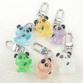 Translucent Glow Panda Resin Clip Keychains in Six Colors view 1