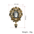 Blue Gold Tone Flower Crystal Two Designs Metal Brooch Pin view 2