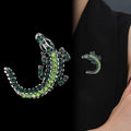 Green Silver Tone Fish Crystal Three Designs Metal Brooch Pin view 4