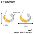 Rounded C Hoop Earrings in Three Sizes and Metal Finishes view 12