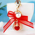 Pearl Heart Fortune Pouch Keychains with Sheer Bows and Bare Loops view 6